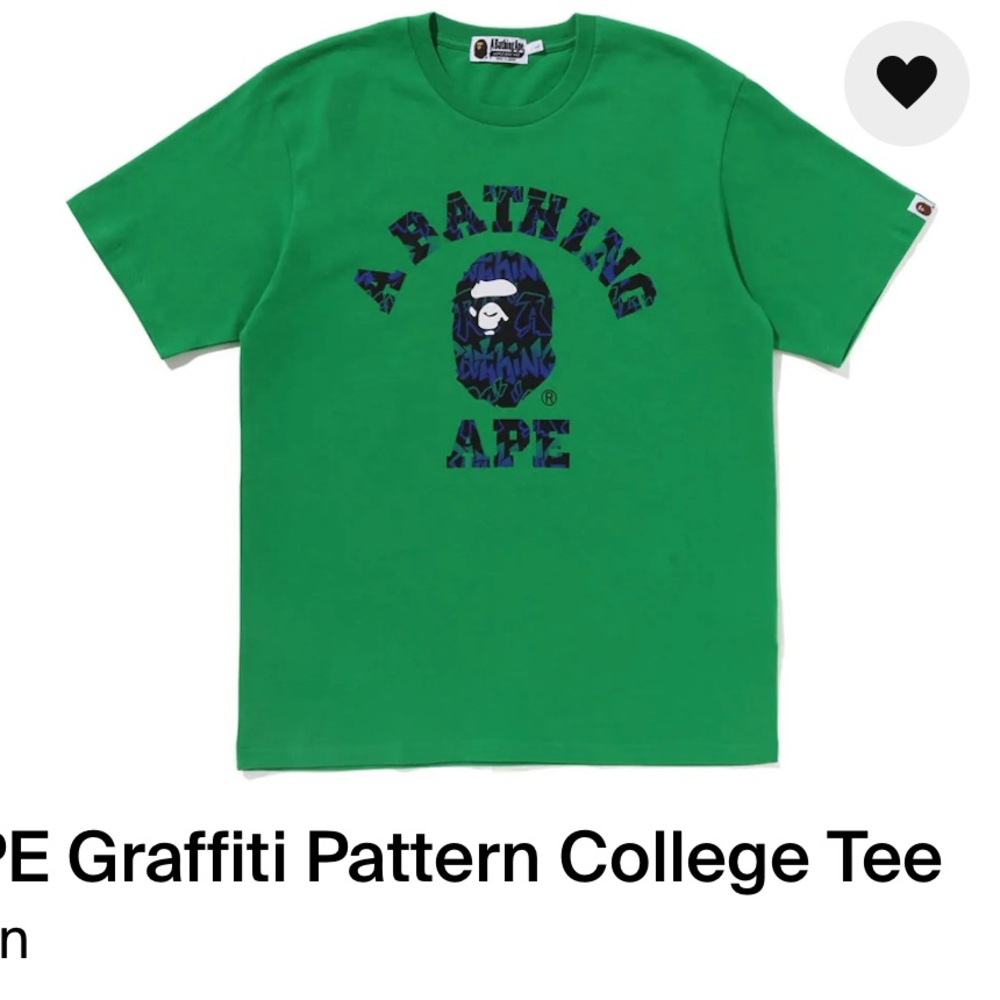Bape Green Graffiti Pattern Tee
